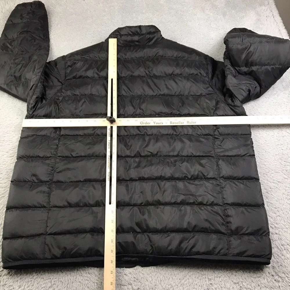 Eddie Bauer Down Jacket Mens 2XL Black EB650 Insulated Full Zip Puffer Coat